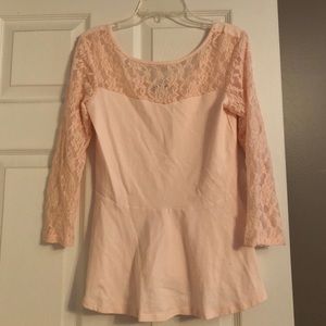 Peplum pink top. Never worn.